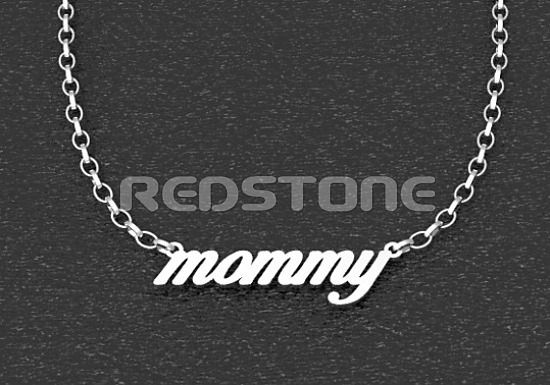 Retiazka s textom mommy - 3,4 mm